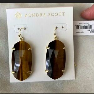 NWT Kendra Scott RARE RARE! TigerEye👂rings MSRP $158  don't buy, warning only!